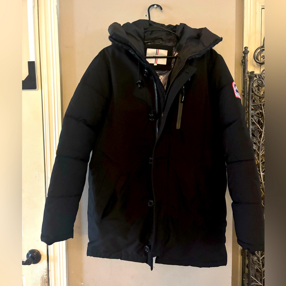 Etica Black Puffer Jacket with Hood